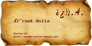 Érsek Anita névjegykártya